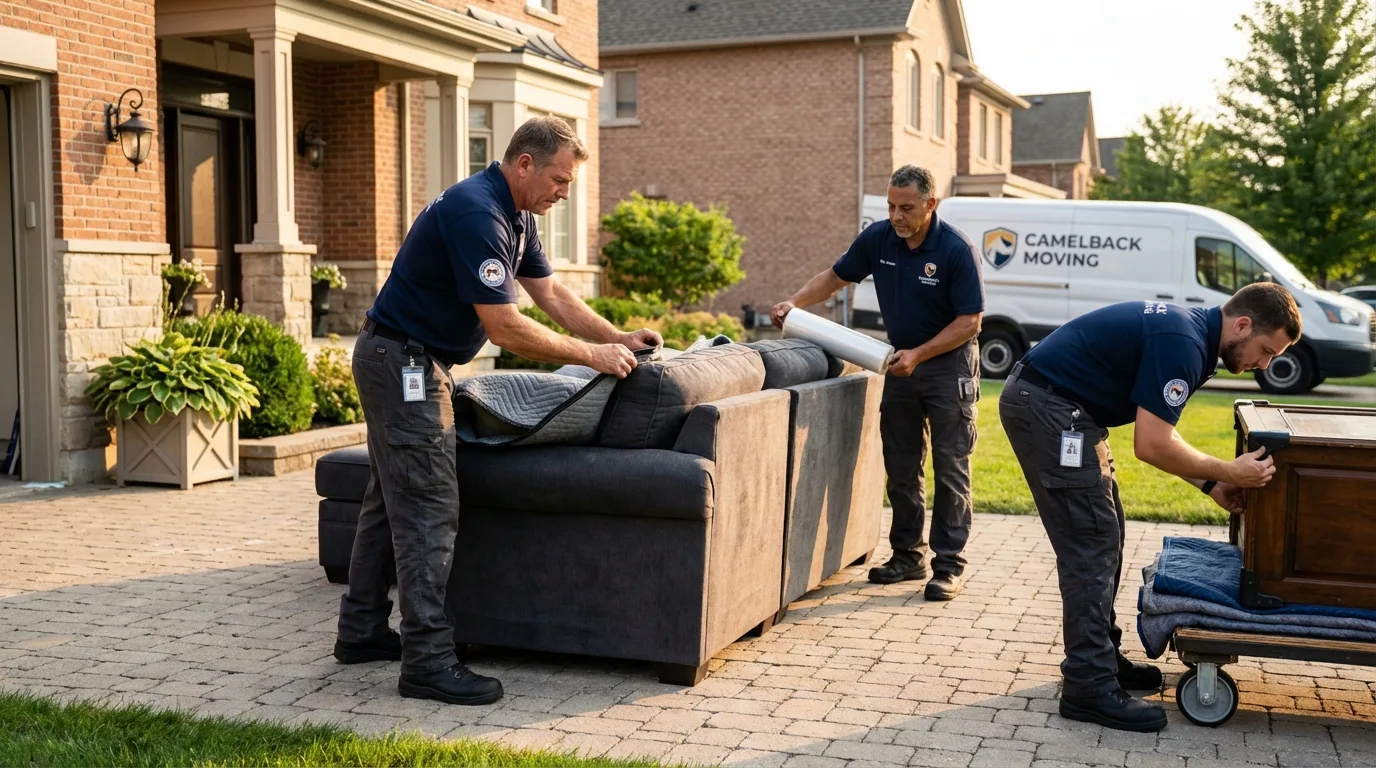 Large estate moving crew wrapping furniture in Wellford, SC